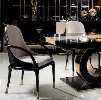 Produktbild von Stühl Beige Wohnzimmer Esszimmer Polyester Garnitur Küche Schwarz Modern Neu