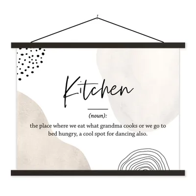 Produktbild von MuchoWow® Textilposter Definition Küche - Küche - Zitate - Wörterbuch 40x30 cm mit schwarzem Rahmen - Dekorationen