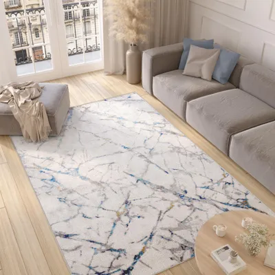 Obrázek produktu pro Tapiso koberec VALLEY Moderní krátký vlas Béžová Modrá Hnědá Obývací pokoj 120 x 170 cm
