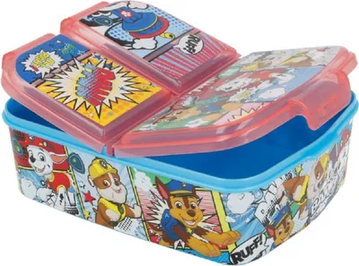 Produktbild von Kinder Premium Brotdose Lunchbox Frühstücks-Box Vesper-Dose mit 3 Fächern, Motiv:Paw Patrol