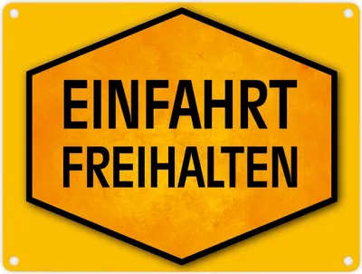 Produktbild von Einfahrt freihalten Warn- und Hinweisschild in Gelb und Schwarz Warnschild