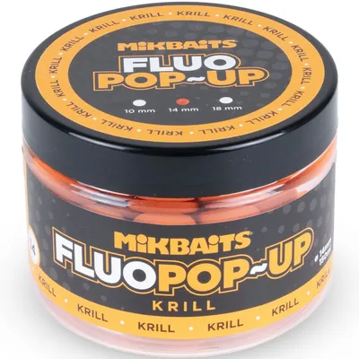 Zdjęcie produktu dla Przynęta Kulki Pływające Pop Up MikBaits Fluo Krill 14 mm 150 ml