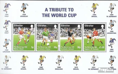 Produktbild von Briefmarken Gibraltar 1998 Mi Block31 (kompl.Ausg.) postfrisch Fußball