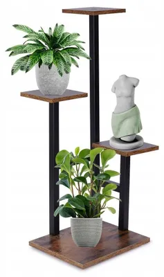 Produktbild von Vilde Metall-Blumenständer 4 Ebenen Industrial 84 cm Schwarz
