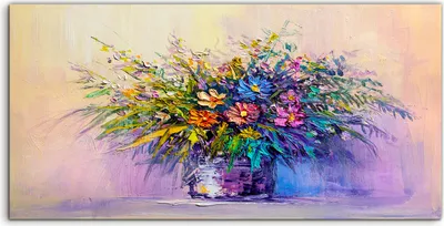 Produktbild von Coloray Acrylbild 120x60  Wandbild Acrylbilder Foto groß einen Blumenstrauß zu malen
