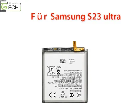 Produktbild von Ersatz Akku für Samsung Galaxy S23 Ultra EB-BS918ABY 5000mAh Accu Batterie Battery