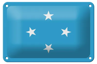 Produktbild von Blechschild Flagge Mikronesiens 18x12cm Flag Micronesia Dekoration