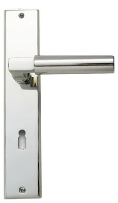 Produktbild von Chiara R988 Ghidini Türgriff-Langschild-Garnitur Bauhaus Stil  M7 glanznickel (Lochung: BB) Lochung: BB