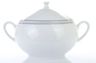 Zdjęcie produktu dla Miska na zupę, czeska porcelana, Opal, 2,80 l, koronka, szary, Thun 1794