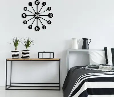 Produktbild von Opviq, Enzoclock- ENZ1414, Schwarz, Wanduhren, 48 x 48 cm, 100% Metall (Dicke: 1