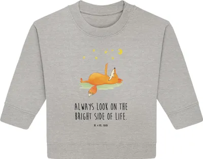Produktbild von Mr. & Mrs. Panda Organic Baby Pullover Fuchs Sterne 24. - 36. Monat - Heather Grey - Geschenk, Bullover, Optimistisch, Hoffnung, Positiv, Mond