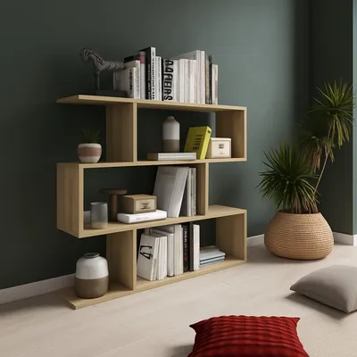 Immagine prodotto di Terzolas - Libreria, 110x25x96h cm Marrone Rovere, 3 Ripiani