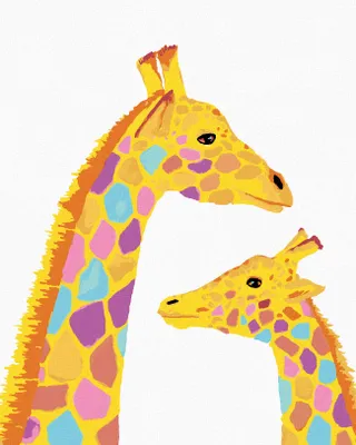 Produktbild von Zuty - Malen nach Zahlen - GIRAFFE UND IHR BABY, 40x50 cm, mit Keilrahmen (bereits gespannt)