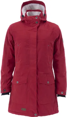 Produktbild von Blue Wave Damen Funktionsparka Outdoor-Jacke Anke - Funktionsmantel Funktionsjacke mit Fleece-Rücken und Kapuze in Granat Rot Größe 42