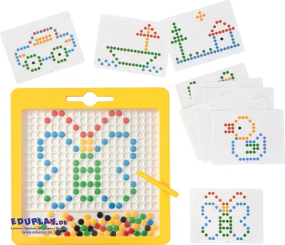 Obrázok produktu pre EDUPLAY 120618 Magnetická bodová podložka so šablónami kariet, 31,5 x 31,5 x 2,3 cm, viacfarebná