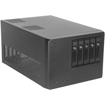 Produktbild von Silverstone CS351, Server, Schwarz, micro ATX, Mini-DTX, Mini-ITX, Stahl, Kunststoff, 8,2 cm, 36,8 cm