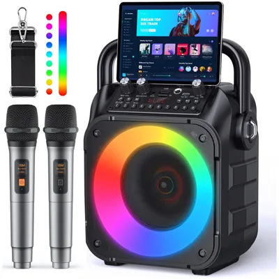 Productafbeelding van Karaokeset - Bluetooth - 2 microfoons - 15 W