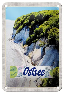 Produktbild von Blechschild Reise 12x18cm Ostsee Strand Natur Wälder Gebirge Schild