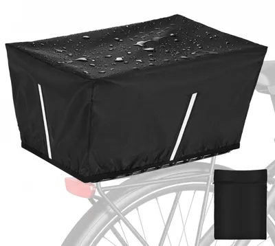 Imagen del producto de Funda impermeable para cesta de bicicleta, con bandas reflectantes, de uso universal, para bicicletas
