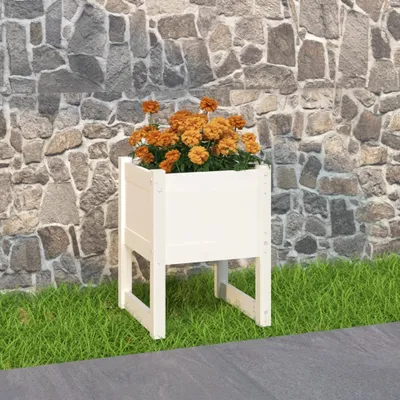 Image de Maison Exclusive - Bac à plantes blanc 40x40x52,5 cm Bois massif Pin