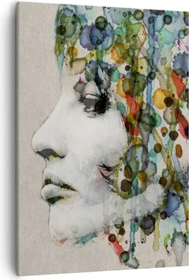 Produktbild von Bild auf Leinwand - Leinwandbild - Einteilig - Gesicht Frau - 50x70cm - Wand Bild - Wanddeko - Wandbilder - Leinwanddruck - Kunstdruck - Wanddekoration - Leinwand bilder - Wandbild - PA50x70-3533