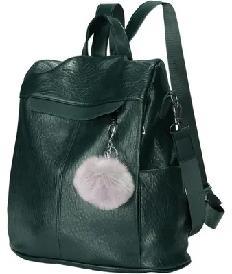 Immagine prodotto di Zaino da donna, impermeabile, antifurto, leggero, in ecopelle, dal design moderno, ideale per viaggi e uso versatile, colore verde, dimensioni 32x32x15 cm