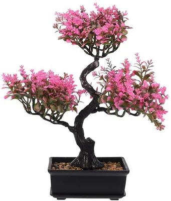 Image de Bonsaï artificiel dans un pot en céramique - Décoration réaliste pour le salon - Plante artificielle facile d'entretien - Accessoires de décoration d'intérieur élégants