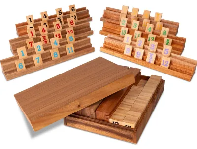 Produktbild von Rummy für 6 Spieler – Edles Holzspiel im hochwertigen Holzkasten