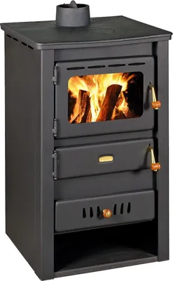 Zdjęcie produktu dla Piec opalany drewnem, wodny piec opalany drewnem Prity, model K22 CP W10, żeliwna płyta górna, moc 13,3 kW