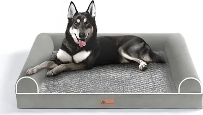 Produktbild von Doggyhut® Orthopädisches Hundebett Ergonomisches Hundesofa Hundecouch mit Noppenschaumstoff Memory Matratze für Größen aller Rassen, waschbar rutschfest