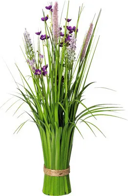 Obrázok produktu pre Umelá rastlina trs tráva s kvetmi 48 cm lila