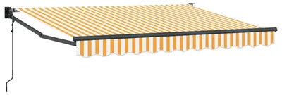 Imagen del producto de Toldo retráctil Amarillo y blanco 3,5 x 2 m Poliéster y metal