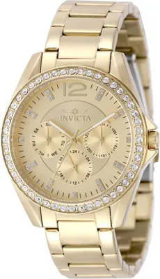 Obrázek produktu pro Invicta Angel 50109 Dámské hodinky - Quartzový strojek - Nerezová ocel se zlatým ciferníkem - 38 mm