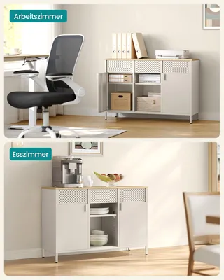 Produktbild von SONGMICS Aufbewahrungsschrank, Metallschrank, Schrank mit Doppeltür, Sideboard