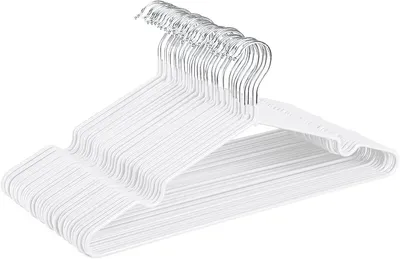 Obrázok produktu pre Kovové vešiaky na oblečenie, 42 cm, 40 kusov (biele), farba: biela