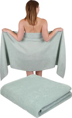 Produktbild von Betz 2 Stück XXL Saunatücher 70 x 200 cm BERLIN Badetücher 100% Baumwolle Farbe – jade