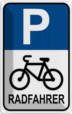 Produktbild von vianmo Blechschild 18x12 cm Parkplatz Radfahrer Parkplatzschild