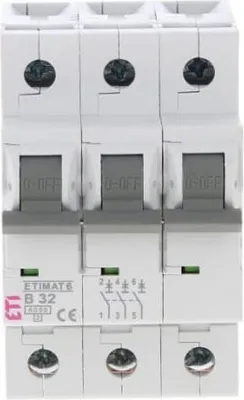 Produktbild von Leitungsschutzschalter 3P B 32A 6kA AC ETIMAT 6 002115519