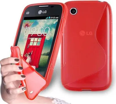 Produktbild von Cadorabo Schutzhülle für LG L40 Hülle in Rot Handyhülle Case TPU Silikon Etui