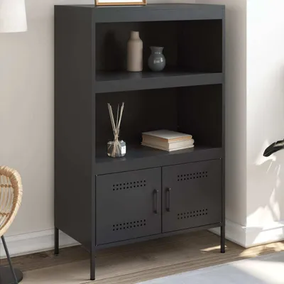Produktbild von "Rabatt" Mehrzweckschrank/Vitrine/ Highboard - Modernes Design - Schwarz 68x39x113 cm Stahl - Kommoden CC23162