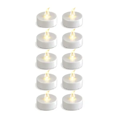 Produktbild von LED Teelichter flammenlos mit Batterien – warmweiße LED-Kerzen für Tischdeko & Weihnachtsdeko – 10er-Set