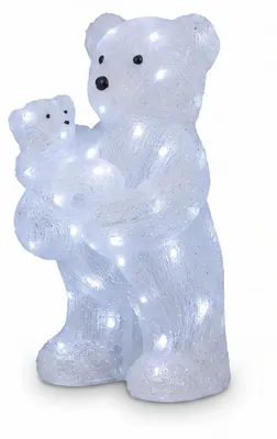 Zdjęcie produktu dla Niedźwiedź świecący LED, dekoracja zewnętrzna akrylowa, 56 LED, wys. 44 cm