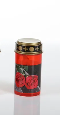 Produktbild von LED Grabkerze mit Motiv Rose mit Dorn, rot