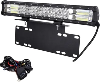 Image de Barre lumineuse à LED, design à trois rangées, longueur 20 pouces, avec câblage