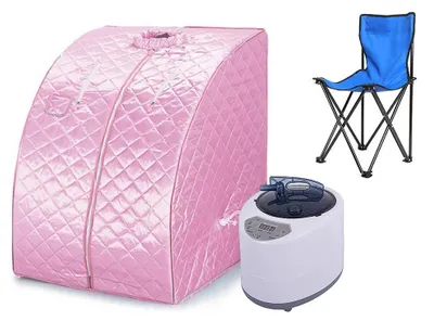 Produktbild von Tragbare Dampfsauna für Zuhause - Persönliche Mini Saunakabine - Mit Innendampf - Leicht montierbar - Rosa