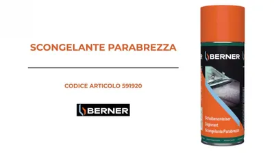 Immagine prodotto di Berner Scongelante parabrezza bomboletta spray rimuove brina e ghiaccio 400 ml