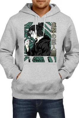 Obrázek produktu pro Pánská Mikina S Kapucí Anime Manga Attack Anime On Titan Eren Yeager 03 Eren Yeager, Man L / Vřesově šedá