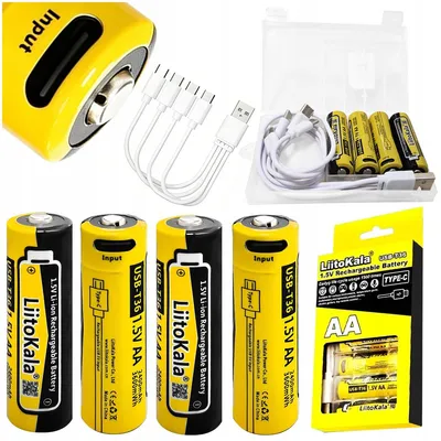 Zdjęcie produktu dla Akumulator LiitoKala Lii-USB-T36 4x Akumulatorek 2400mAh 3600mWh AA USB-C
