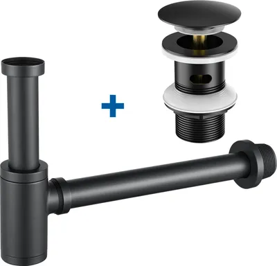 Produktbild von Siphon Pop Up Ablaufventil Waschbecken Abfluss Ablaufgarnitur mit Überlauf
