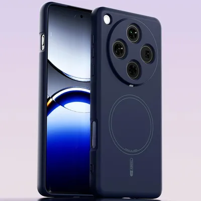 Obrázek produktu pro Magnetické pouzdro pro Oppo Find X8 Pro, kompatibilní s MagSafe, tekutý silikon, nárazuvzdorné a odolné proti poškrábání Tmavomodrá